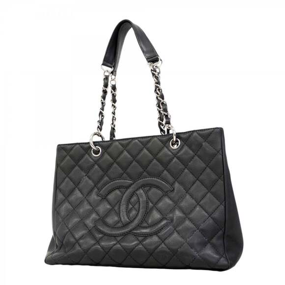 CHANEL Handbags - CHANEL Black Caviar Leather Tote Bag